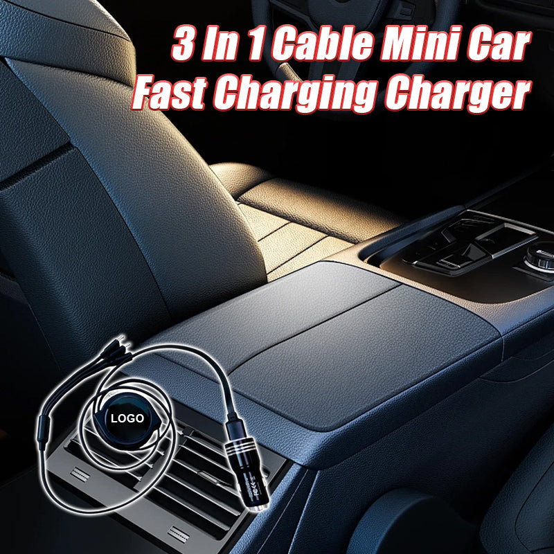 3 In 1 Cable Mini Car Fast Charging Charger